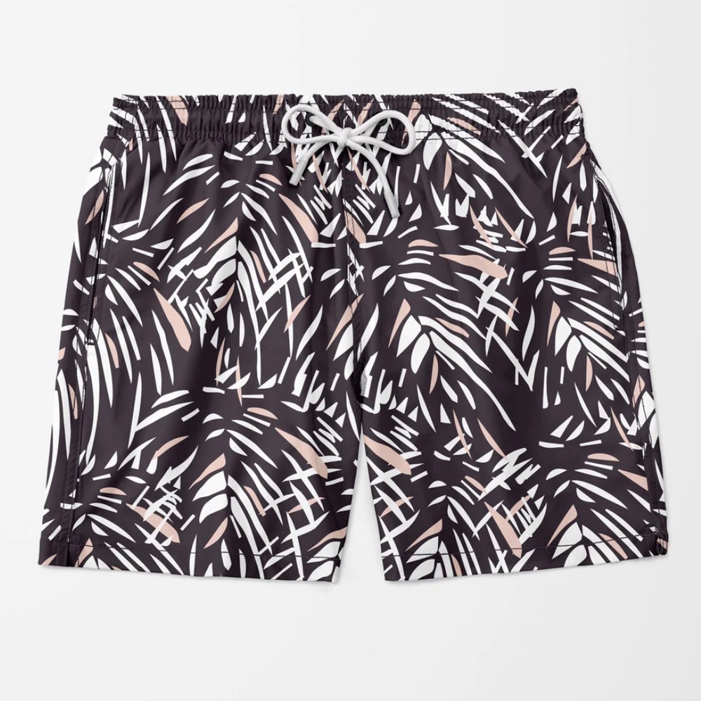 Vestige Jungle Swim Shorts Black and White Size XL